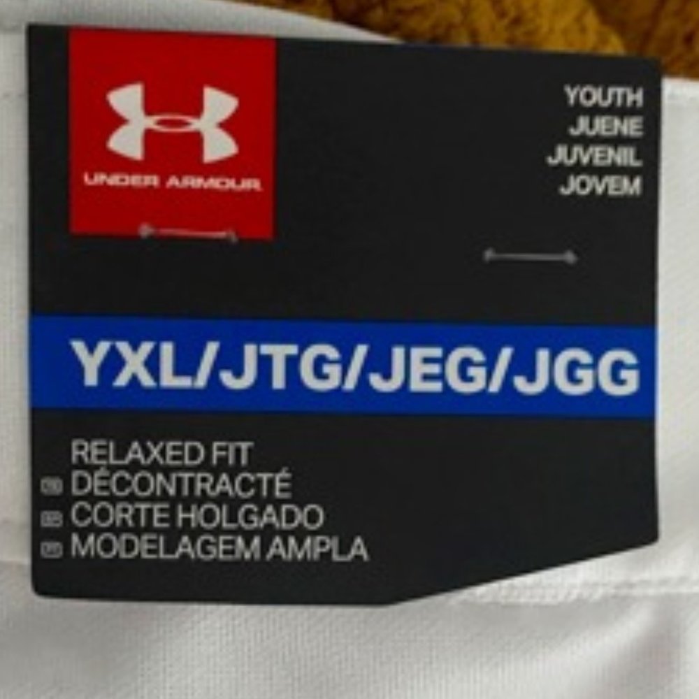 Under Armour YXL youth White Black Piped Baseball Pants Boy Youth NWT